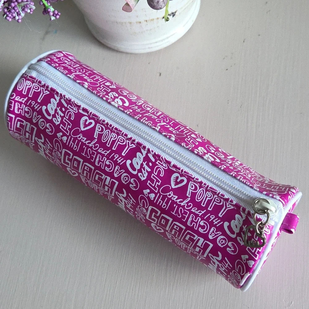 COACH Pink Poppy Graffiti Pencil Case - Picture 2 of 9
